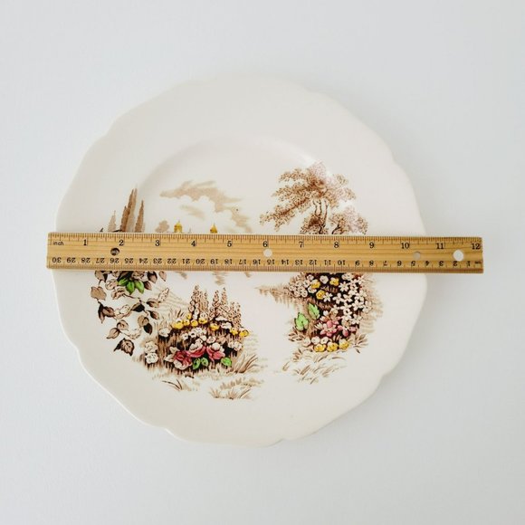 Johnson Bros Castle on The Lake Dinner Plate 10.75", Brown Multicolor, England - Picture 10 of 13